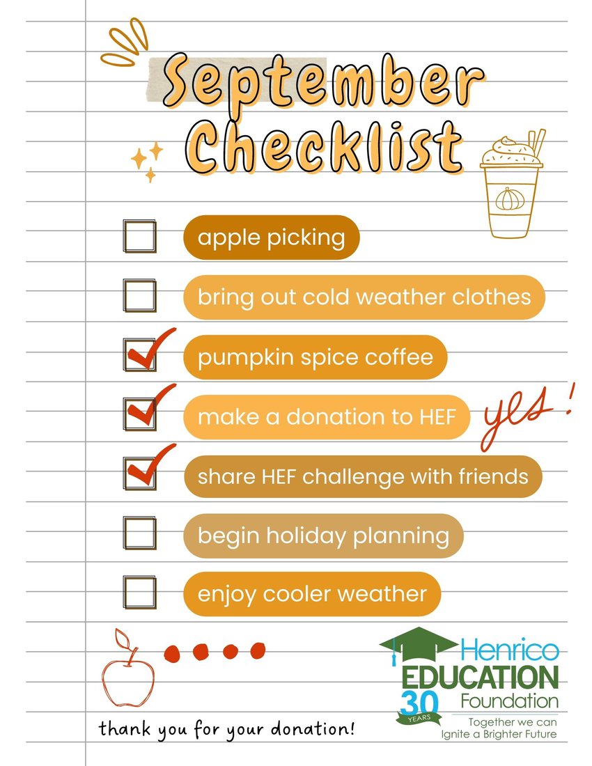 September Checklist